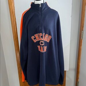 Chicago Bears Reebok Navy and Orange Quarter Zip Up Sweater